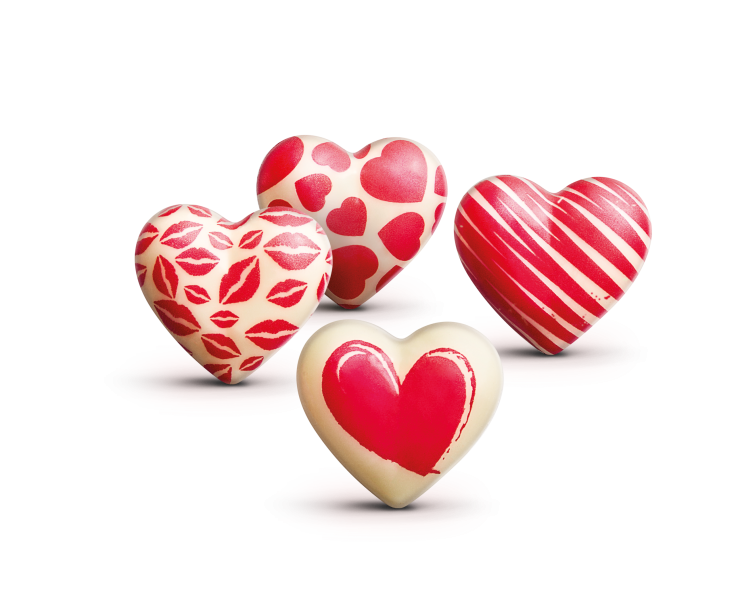 Cuori di Cioccolato Bianco Decorati